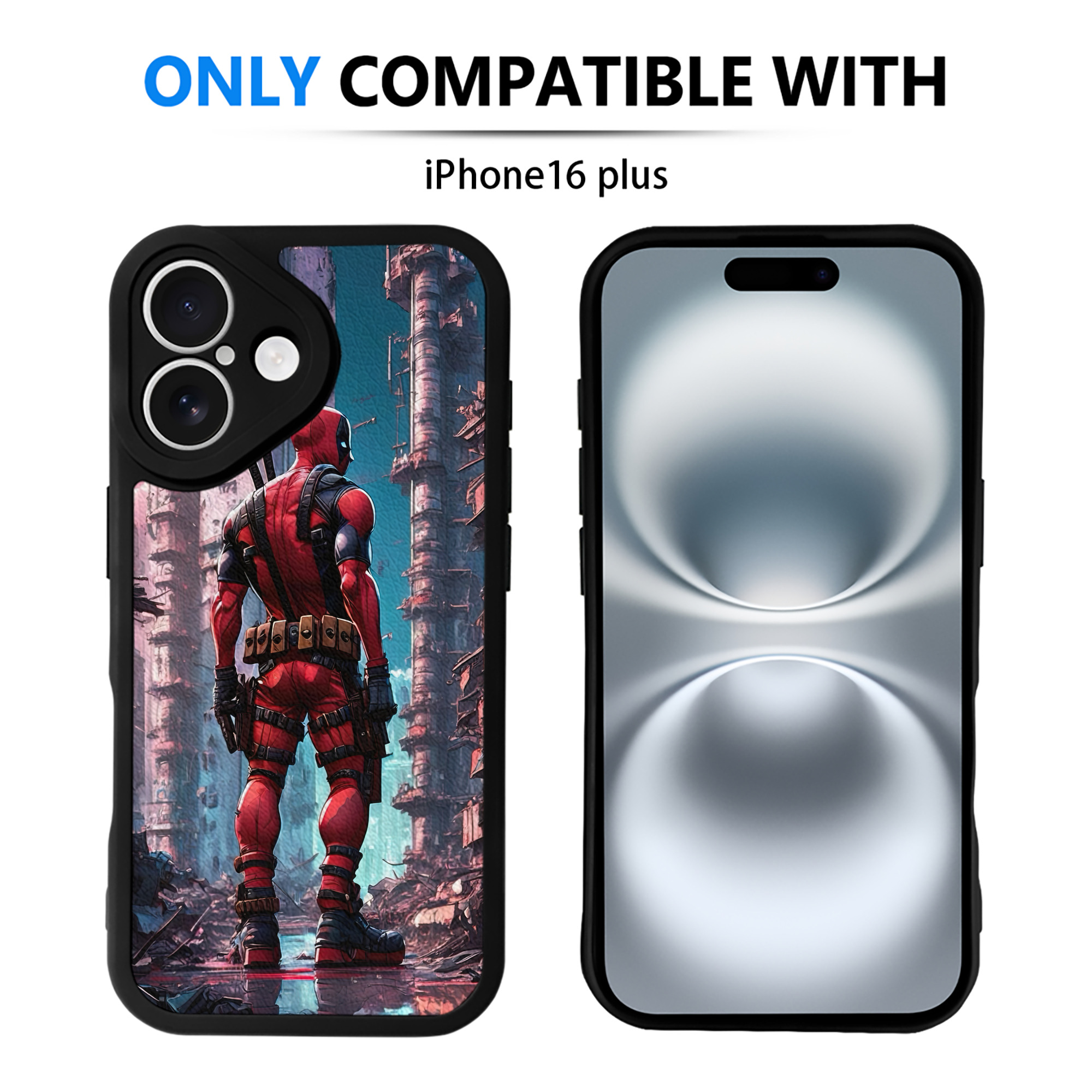 （画像用） Deadpool デッドプール 【iPhone 16シリーズ対応】シリコンスマホケース（レザー調） 材質：シリコン